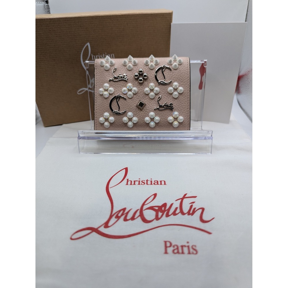 Christian Louboutin Palatin Rose De Chine Leather Wallet Compact Box COA Dustbag